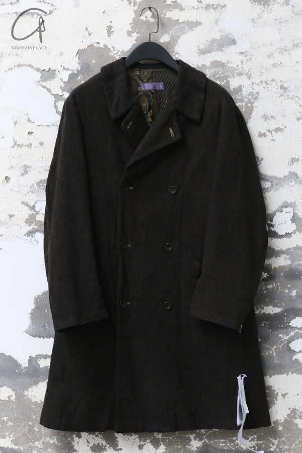 GEOFFREY B SMALL Double-breasted lapel coat GBS-EV7WC01-RH Dyed black EV7WC02